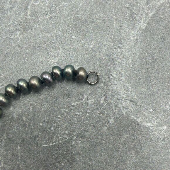 NWOT Vintage Womens Blue Green Natural Pearl Bead Necklace l Jewelry Gift Cockta - Picture 6 of 9